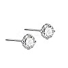 Rhodium Plated Diamond Shape 999 Fine Silver Cubic Zirconia Stud Earrings for Women LS-EJEW-S215-06P-1