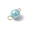 AB Color Plated Opaque Acrylic Round Connector Charms PALLOY-JF03543-01-5