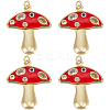 6Pcs Autumn Theme Real 18K Gold Plated Brass Micro Pave Cubic Zirconia Pendants ZIRC-BBC0002-34-1