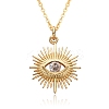 Brass Micro Pave Clear Cubic Zirconia Pendants Necklaces for Women LS-NJEW-B092-03G-1