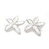 Rack Plating Starfish Brass Stud Earrings EJEW-H016-28P-2