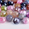 Olycraft 160Pcs 8 Colors Electroplate Natural Agate Beads Strands G-OC0003-15-4