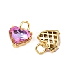 Brass Micro Pave Cubic Zirconia Pendants KK-B150-27G-01-2