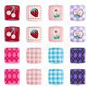 24Pcs 8 Styles Opaque Printed Acrylic Beads MACR-TA0002-75-1