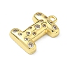 Brass Micro Pave Clear Cubic Zirconia Pendants KK-I476-02G-I-2