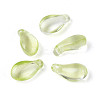 Transparent Glass Teardrop Charms GLAA-T030-03E-1