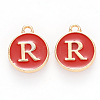 Golden Plated Alloy Enamel Charms ENAM-S118-03R-1