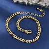 Brass Curb Chain Bracelets for Women Men BJEW-F494-01G-01-1
