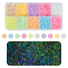 120G 10 Colors Luminous Frosted Glass Beads GLAA-OC0001-45-1