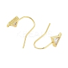 Brass Micro Pave Cubic Zirconia Earrings Findings EJEW-B063-05G-01-2