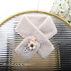 Polyester Plush Imitation Rabbit Fur Boys Girls Adjustable Neck Warmer Scarf COHT-PW0001-42I-02-1