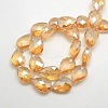 Electroplate Crystal Glass Teardrop Beads Strands EGLA-F067B-08-2