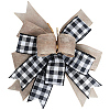 1Pc Christmas Linen Big Bowknot Decorations AJEW-CN0005-55B-1