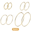 4 Pairs 4 Styles Stainless Steel Hoop Earrings EJEW-YW0001-14G-1