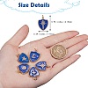 5Pcs 5 Styles Real 18K Gold Plated Brass Micro Pave Clear Cubic Zirconia Enamel Pendants ZIRC-SZ0001-35-2