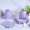 Polyester Imitation Burlap Packing Pouches Drawstring Bags ABAG-BBC0001-02B-03-4