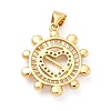 Brass Micro Pave Clear Cubic Zirconia Pendants KK-M235-14G-2