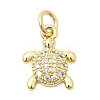 Brass Pave Clear Cubic Zirconia Pendants KK-G554-08A-G-1
