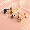 Skull 304 Stainless Steel Straight Barbell 15 Gauge Piercing Tongue Rings for Women Men FS-WG07D05-03-4