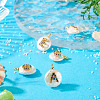 5Pcs 5 Styles Natural Cultured Freshwater Pearl Nuggets with Letter Pendants PEAR-TA0001-27-6