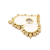 Rack Plating Brass Micro Pave Clear Cubic Zirconia Connector Charms KK-P230-05G-03-3