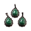 Synthetic Malachite Teardrop Pendants G-K363-01R-23-1