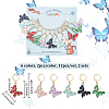 Alloy Enamel Butterfly Pendant Locking Stitch Markers HJEW-AB00006-2