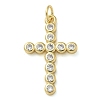 Rack Plating Brass Micro Pave Cubic Zirconia Pendants KK-K392-17B-G-1