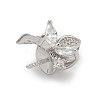 925 Sterling Silver Pave Clear Cubic Zirconia Flower Pendant Bails STER-P068-05P-2