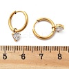 304 Stainless Steel Micro Pave Cubic Zirconia Hoop Earrings Ion Plating(IP) STAS-R004-03G-02-5