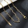 Ion Plating(IP) 304 Stainless Steel Paperclip Chain Necklace for Women LS-NJEW-G097-14G-3