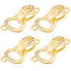 6 Sets Brass Micro Pave Clear Cubic Zirconia Fold Over Clasps KK-BBC0005-70-1