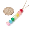 Colorful Glass Round Beaded Pendant Necklaces NJEW-JN04581-01-3