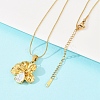304 Stainless Steel Pave Clear Cubic Zirconia Flower Pendant Necklaces NJEW-H088-04G-2