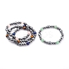 Non-magnetic Synthetic Hematite Beads Stretch Bracelets BJEW-JB05925-1