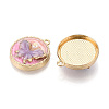 Rack Plating Alloy Enamel and ABS Imitation Pearl Pendants ENAM-T091-58A-2