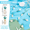 40Pcs 2 Colors Natural Cowrie Shell & Synthetic Turquoise Starfish Pendants PALLOY-HY00105-3
