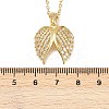 Brass Micro Pave Clear Cubic Zirconia Angel Wings Pendant Necklaces LS-NJEW-Z088-02G-3
