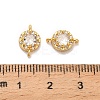 Brass Pave Clear Cubic Zirconia Flat Round Connector Charms KK-H515-10A-G-3