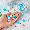 DIY Round Silicone Focal & Flat Round Iron Rhinestone Spacer Beads Jewelry Finding Making Kits DIY-TA0011-85-6