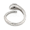 304 Stainless Steel Cubic Zirconia Open Cuff Ring for Women LS-RJEW-S406-05P-02-3