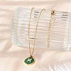 304 Stainless Steel Micro Pave Cubic Zirconia constellation Pendant Necklaces NJEW-R021-01G-12-3