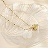 Summer Beach Natural Shell & 304 Stainless Steel Pendant Necklaces for Women NJEW-P323-01B-G-3