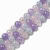 Natural Aquamarine & Rose Quartz & Amethyst Beads Strands G-D0013-68-6MM-1