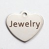 Non-Tarnish 201 Stainless Steel Heart Pendants LS-STAS-L165-C23-1