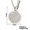 Fashionable Versatile Brass Micro Pave Clear Cubic Zirconia Geometric Flat Round Necklaces for Women PQ9028-1