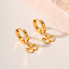 Fashionable Classic 201 Stainless Steel Heart Hoop Earrings RL8439-2