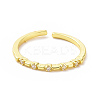Clear Cubic Zirconia Thin Open Cuff Ring RJEW-H127-36G-2