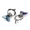Natural Colorful Fluorite Whale Tail Big Pendants G-Q163-03AS-02-2