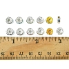 156Pcs 12 Styles Brass with Iron Rhinestone Spacer Beads FIND-FS0002-44-5